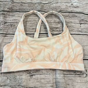 Athleta Peach and White Underwire Crisscross Straps Bikini Top Size 36 B/C